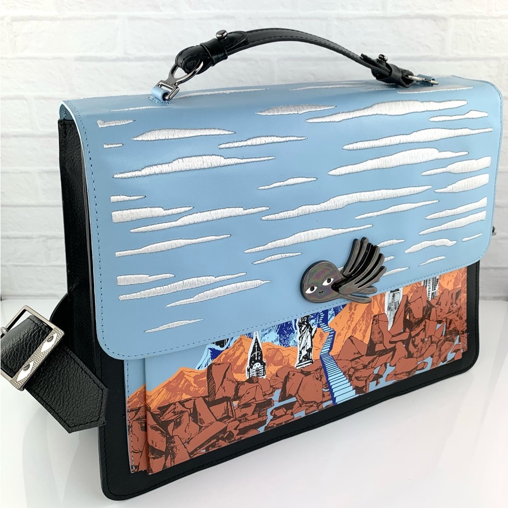 Min & Mon New York Silas Utopian Landscape Leather Backpack $450 - Picture 3 of 16